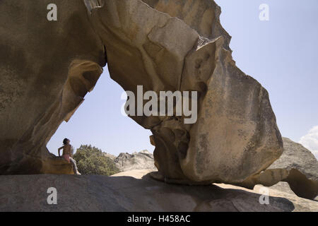 Italien, Sardinien, Capo d ' Orso, Bären-Felsen, Detail, Stockfoto