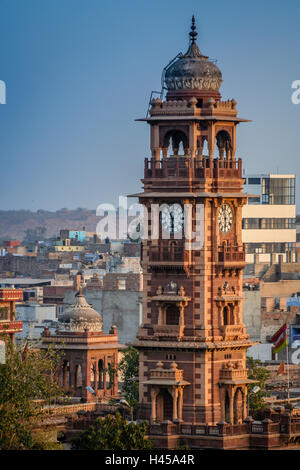 Uhrturm in Jodhpur - Wahrzeichen der Stadt, Indien Stockfoto