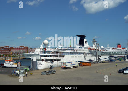 Deutschland, Schleswig - Holstein, Kiel, Hafen, Schiffe, Stockfoto