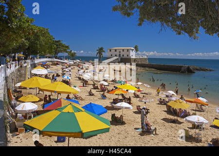 Brasilien, Salvador de Bahia, Teil Stadt Barra, Strand, Tourismus, Stockfoto