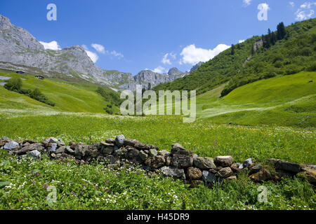 Schweiz, Bündner, Prättigau, Kreuzgang, St. Antönien, Almen, Stockfoto