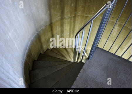 Wendeltreppe, Beton, detail, Karwendel, Natur-Informationszentrum, "Teleskop", Struktur, Architektur, Mittenwald, Info-Center, "gigantischen Teleskop", Schlauch, Informationszentrum, Touristenattraktion, Treppen, Geländer, gekrümmt, gebogen, Stockfoto