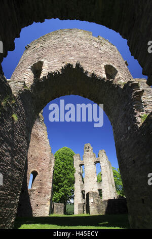 Krukenburg, Wände, Bogen, Ruine, Turm, Helmarshausen, Hessen, Deutschland Stockfoto