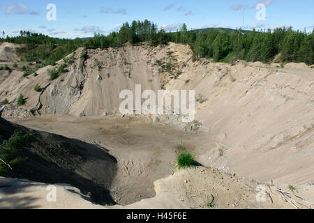 Kies und Sand Gewinnung Bereich, Finnland Stockfoto