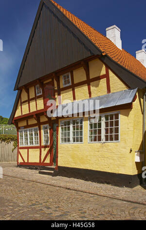 Dänemark, Jütland, Soenderborg, Museum, Fachwerkhaus, Giebel, schief, Kirche Lane, Hafen, Stockfoto