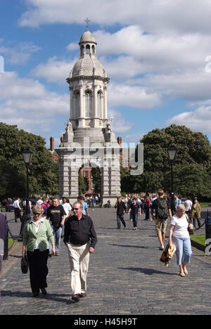 Irland, Dublin, Trinity College, Campanile, Stockfoto