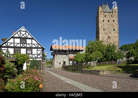 Deutschland, Hessen, Nordhessen, Fritzlar, Stadtmauer, grauen Turm, Stockfoto