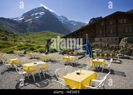 Schweiz, Kanton Bern, Sustenpass, Uri, Urner Alpen, ruhen, Bahnhof, Tabellen, Stockfoto