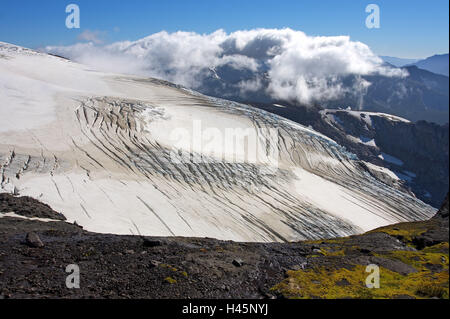 Argentinien, Patagonien, die Anden, Nationalpark Nahuel Huapi, Monte Tronador, Gletscher, Felsen, Berglandschaft, Stockfoto