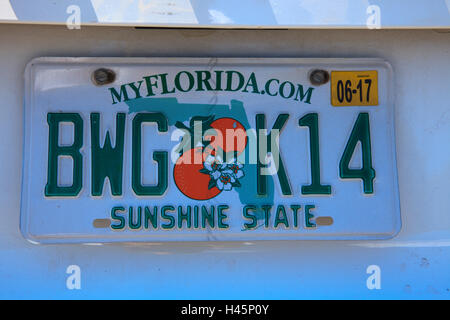 Kfz-Kennzeichen, USA Stockfoto