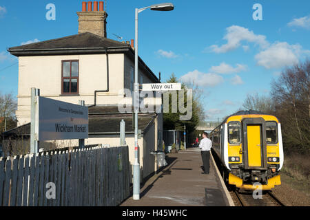 East Suffolk Railway Line, Campsea Ashe, Suffolk, Großbritannien. Stockfoto