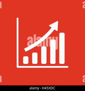Das wachsende Grafik-Symbol. Symbol für Fortschritt. Wohnung Stock Vektor