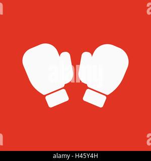 Die Boxhandschuhe-Symbol. Spiel-Symbol. Wohnung Stock Vektor