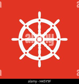 Die Schiff-Lenkrad-Symbol. Segeln-Symbol. Wohnung Stock Vektor