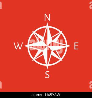 Das Kompass-Symbol. Navigation-Symbol. Wohnung Stock Vektor