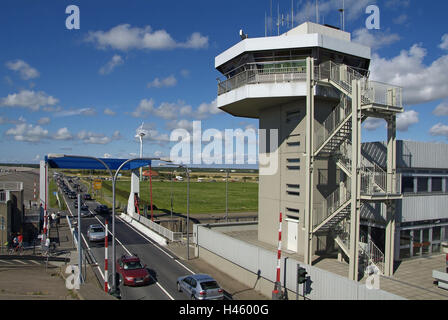 Deutschland, Schleswig - Holstein, Eiderstedt, Tönning, Eidersperrwerk, Turm, Brücke, Verkehr, Stockfoto