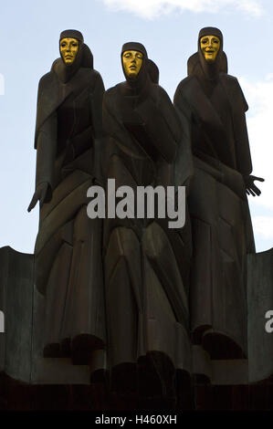 Litauen, Vilnius, Old Town, Gedimino Boulevard, Nationaltheater, Kunststoff "drei Musen", Stockfoto