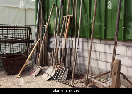Bauernhof, Gartengeräte, Stockfoto