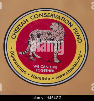 Namibia, Skeleton Coast, Otjiwarongo, signieren, Cheetah Conservation, finden, Süd-West, Afrika, Afrika, Zeichen, Tipp, Aufmerksamkeit, Umweltschutzorganisation, Umweltschutz, Schutz Tiere, Stockfoto