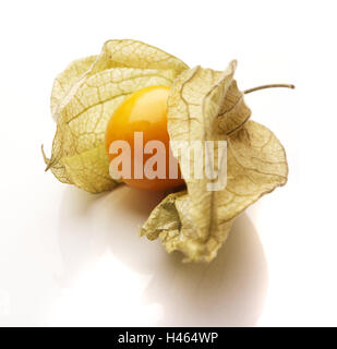 Physalis, Physalis Peruviana, Kap-Stachelbeere, Kap-Stachelbeere, Obstbecher, Obst, Obst, tropische Früchte, Beeren, Reife, Vitamine, exotische, tropische, sauer, decken, Obst Abdeckung, Essen, Studio, Material, Freiform-auswählen, Stockfoto