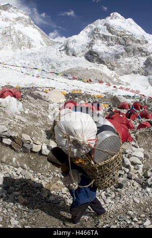 Nepal, Solo Khumbu, Region Everest, Everest base Camp, Sherpa, Mount Everest, Stockfoto