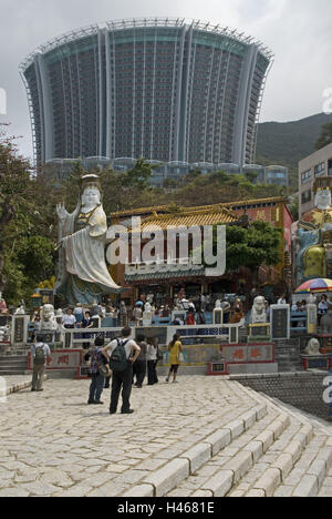 China, Hong Kong, Hong Kong Island, Repulse Bay, Tin Han Tempel, Hochhaus, Tourist, Stockfoto