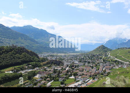 Sion im Kanton Wallis, Schweiz Stockfoto