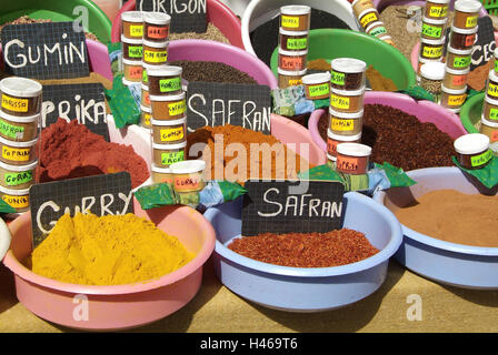 Tunesien, Djerba, Houmt Souk, Basar, Staat, Detail, würzen Stockfoto