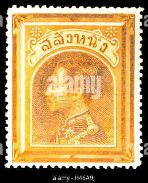 Thailand - Circa 1883: Thai Briefmarke aus der Originalserie Solot gedruckt in 1883 Darstellung seiner Majestät der König. Stockfoto