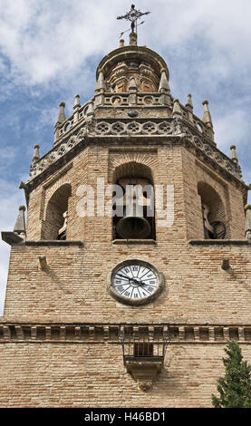 Spanien, Provinz Málaga, Andalusien, Ronda, Kirche Santa Maria ein Bürgermeister, Glockenturm, Stockfoto