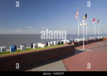 Deutschland, Niedersachsen, Wilhelmshaven, Südstrand, Flugzeug Deich, Stockfoto