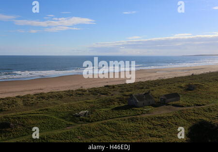 Erhöhten Blick auf Strand St Cyrus Naturschutzgebiet Schottland Oktober 2016 Stockfoto