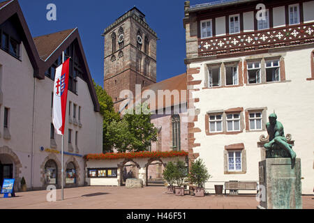 Deutschland, Hessen, Nordhessen, Bad Hersfeld, Altstadt, Kirche, Rathaus, Stockfoto