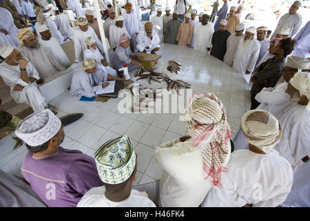 Oman, Region von al-Batina, Barka, Fischauktion, einheimischen, Stockfoto