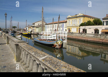 Italien, Emilia-Romagna, Adria, Cesenatico, Porto Canale, Segelschiffe, Stockfoto