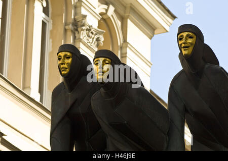 Litauen, Vilnius, Old Town, Gedimino Boulevard, Nationaltheater, Kunststoff "drei Musen", Detail, Stockfoto