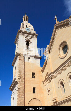 Glockenturm der Colegiata Basilica de Santa Maria in Xativa Spanien Stockfoto