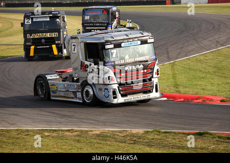 Truck Racing - Stuart Oliver & Steve Thomas an der britischen Truck Racing Championship, Snetterton, Norfolk, Großbritannien Stockfoto