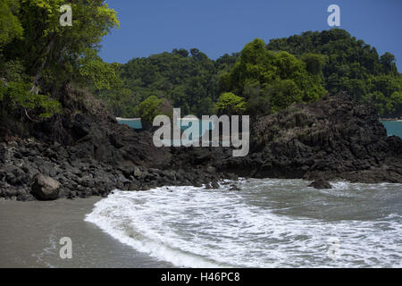 Meer, Strand, Provinz Puntarenas, Costa Rica, Nationalpark Manuel Antonio, Stockfoto