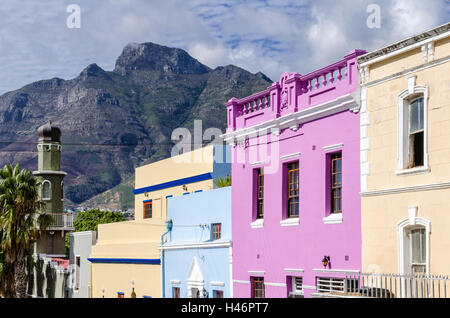 Bunte Häuser in Bo-Kaap, Kapstadt, Südafrika, Afrika Stockfoto