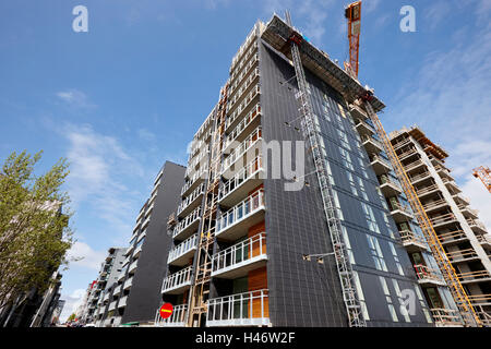 neue Wohnanlagen im Bau in Saebraut Reykjavik Island Stockfoto