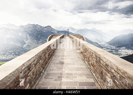 Kirche Santa Maria Degli Angeli auf dem Monte Tamaro im Tessin, Schweiz Stockfoto