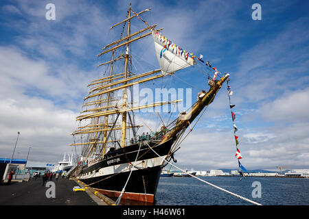 Russische vier Masten Viermastbark Sail training ship Krusenschtern im Hafen Stockfoto
