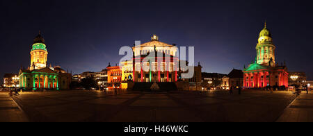 Berlin, den Gendarmenmarkt, Nachtaufnahmen, Panorama, Stockfoto