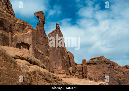 Courthouse Towers, Arches-Nationalpark, Utah, USA Stockfoto