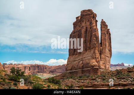 Courthouse Towers, Turm zu Babel, die Orgel, Arches-Nationalpark, Utah, USA Stockfoto