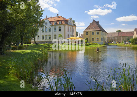 Kahnsdorf Burg und Schiller Cafe am Hainer See bei Leipzig, Sachsen, Deutschland Stockfoto