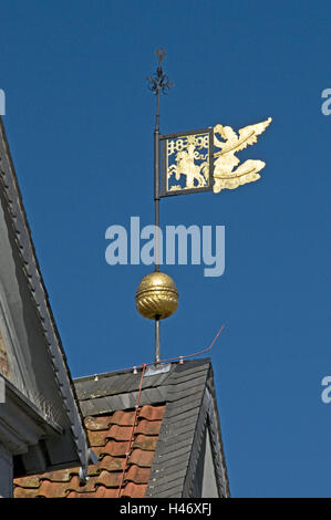 Deutschland, Niedersachsen, Wolfenbüttel, Altstadt, Rathaus, Wetterfahne, Stockfoto