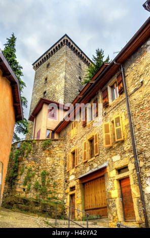 Blick auf Chateau d ' Annecy, eine Burg im Departement Haute-Savoie Frankreichs Stockfoto