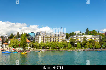 Ansicht der Böschung in Lausanne - Schweiz Stockfoto